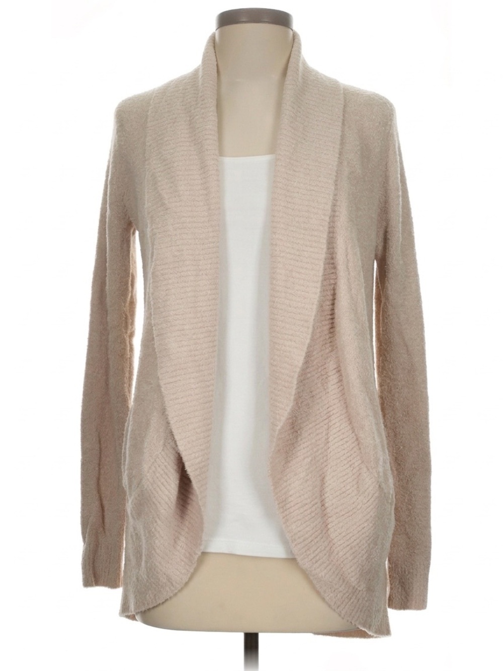 Barefoot Dreams Blush Beige Open-Front Shawl Cardigan